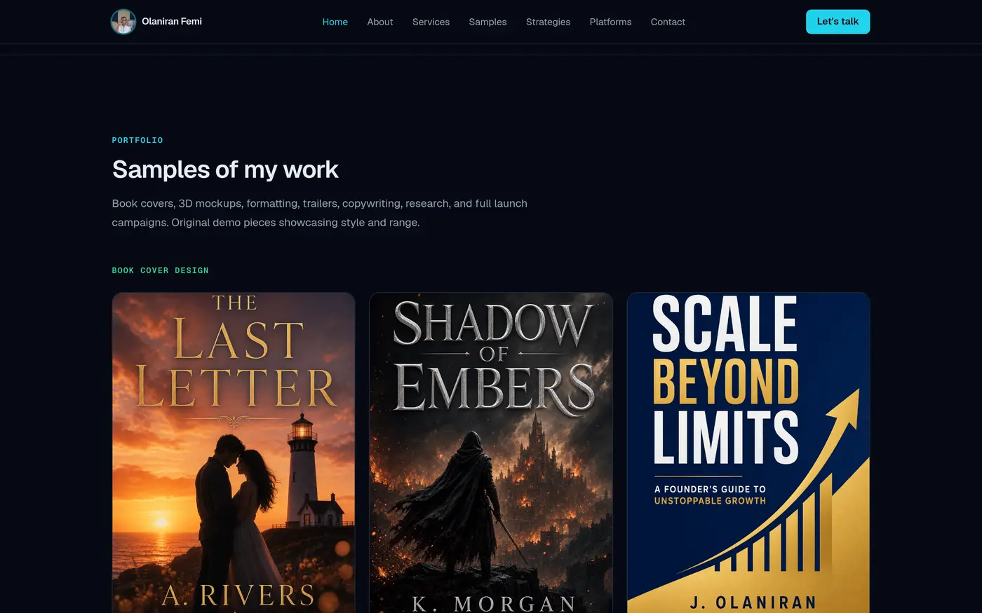 Book marketing site proof